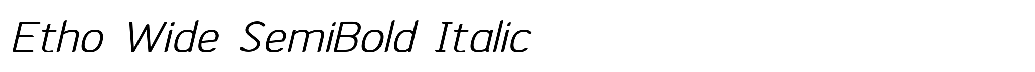 Etho Wide SemiBold Italic image